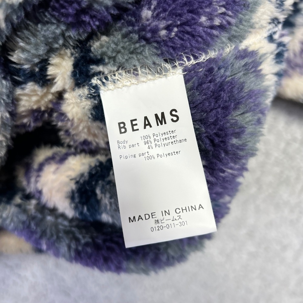 Beams Fleece Pullover Sweater Size Large Nordic Fair Isle Striped Crewneck Japan - Picture 8 of 14